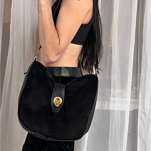 Vintage  1970’s Bellido By Susan Gail  blue Suede and leather crossbody Bag